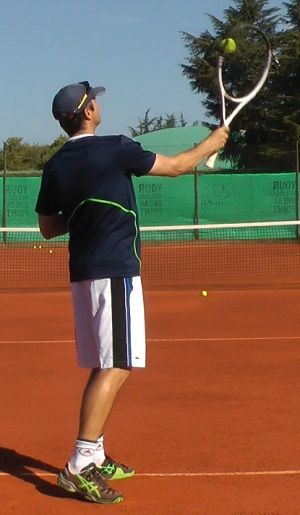 Serve slice in tennis with a low toss