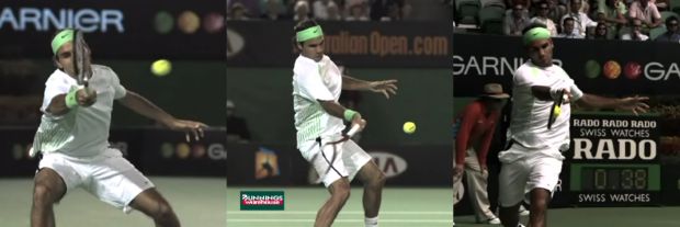 federer-forehand-comparison Roger Federer's forehand technique adapts