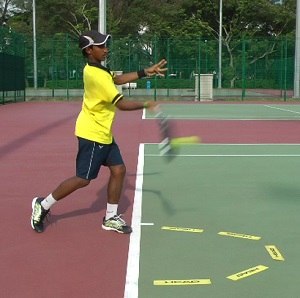 forehand-hitting-contact Ideal tennis forehand contact point