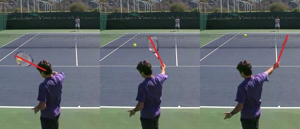 high-backhand Roger Federer backhand high ball