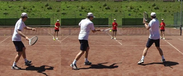 closed stance cross court