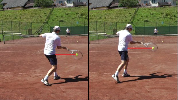 tennis cross court shot