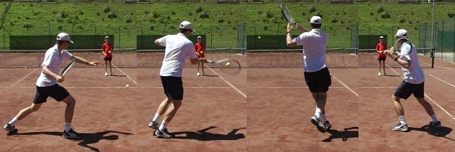 open stance cross court