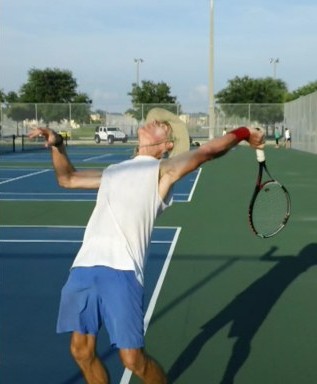 tennis-serve-drop shallow racquet drop on serve