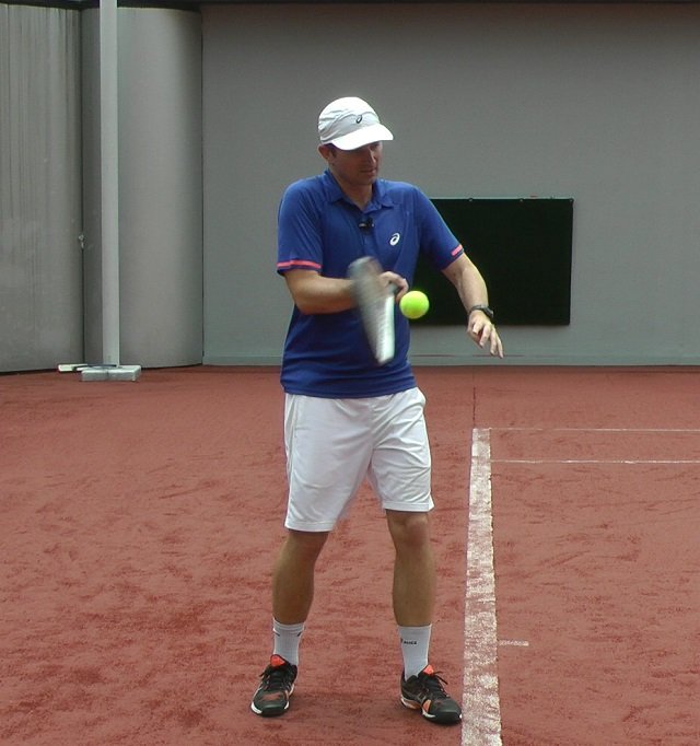 late-contact late forehand contact point