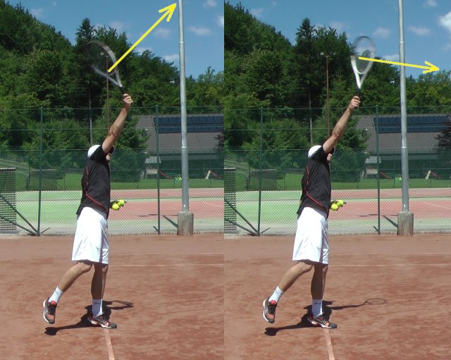 serving-up swinging up on the serve