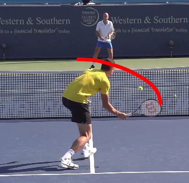 raonic-forehand-volley Raonic hitting a forehand volley