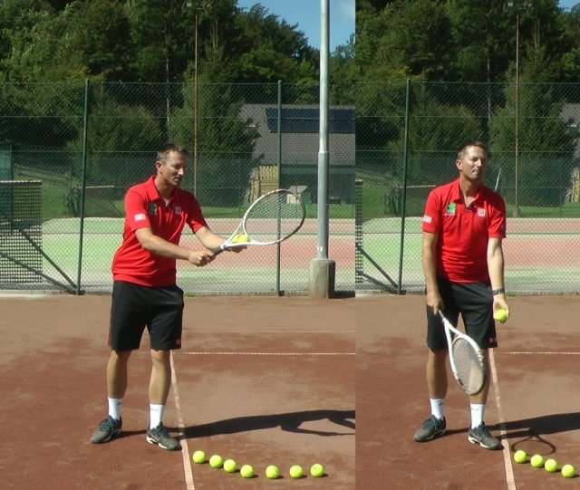backswing-body coiling on a tennis serve