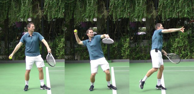 throwing a tennis ball