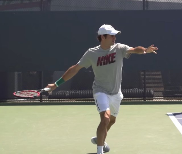 Roger Federer forehand drop technique