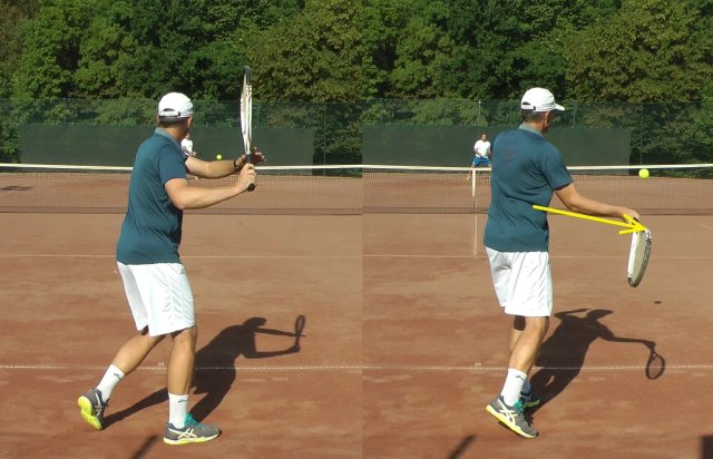 high ball forehand swing
