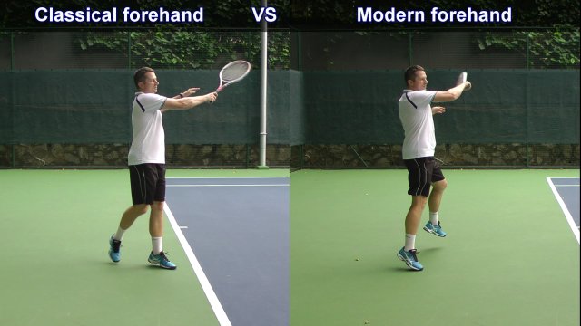 classic-vs-modern-forehand classic vs modern tennis forehand