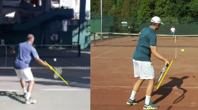 no-wrist-lag forehand wrist lag comparison