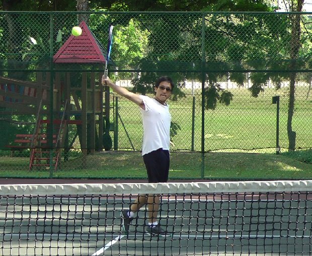 slow-follow-through slow one-handed backhand follow-through