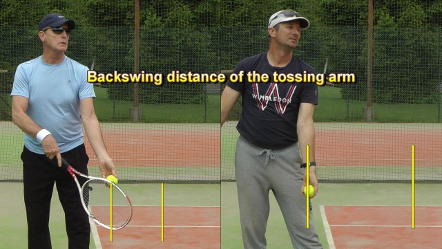 backswing-distance serve toss backswing