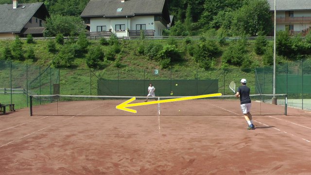 drop-defend-cross going cross after the drop shot