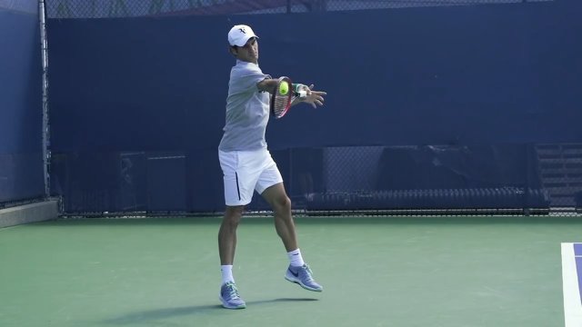 open stance forehand on a leg