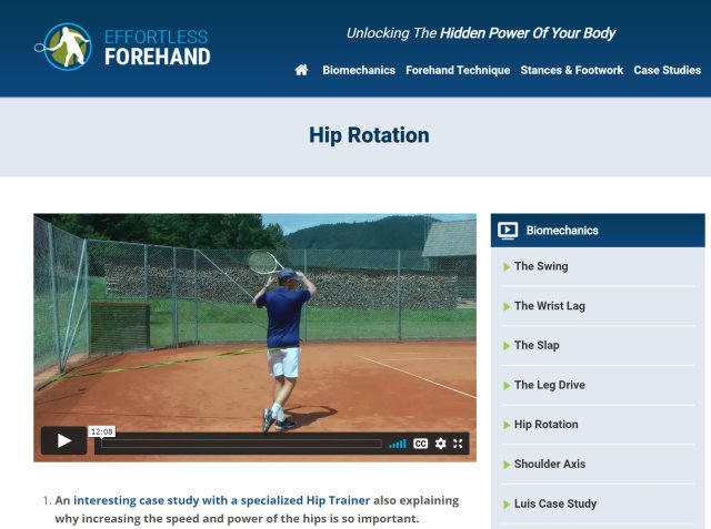 tennis courses on biomechanics