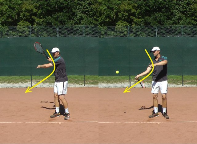 forehand-swing-down forehand arm swing