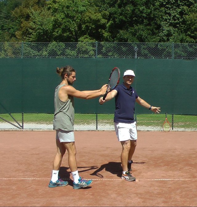 powerful one-handed backhand
