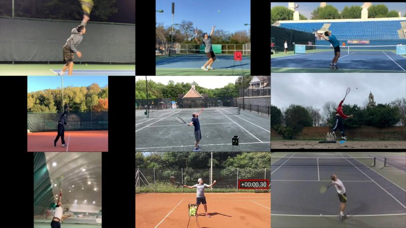 rec-players-serve tennis serves of recreational tennis players