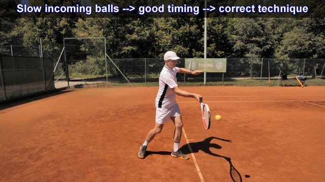 slow balls allow you to time them well