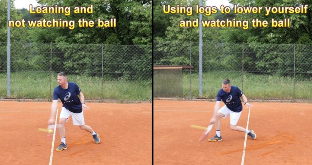 focus on a low slice ball