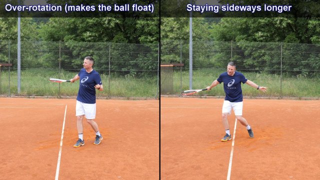 over-rotation on the backhand slice