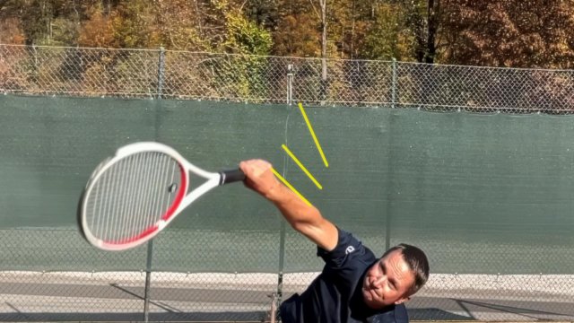 wrist-front-follow wrist and forearm pronation after contact